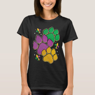 Paw Print Mardi Gras Dog Lover Masquerade Festival T-Shirt