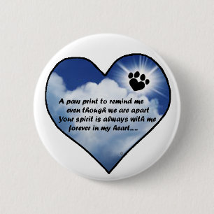 Paw Print Memorial Poem 6 Cm Round Badge