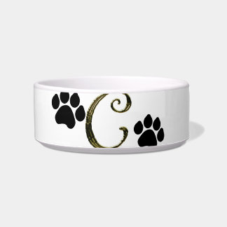 Paw Print Monogram Pet Bowl
