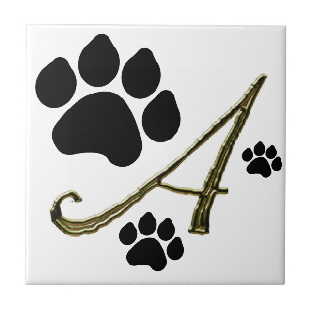 Paw Print Monogram Tile (Front)