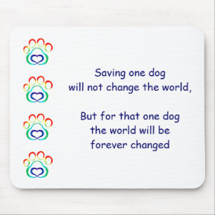 Paw Print Mousepad, Save One Dog Mouse Mat