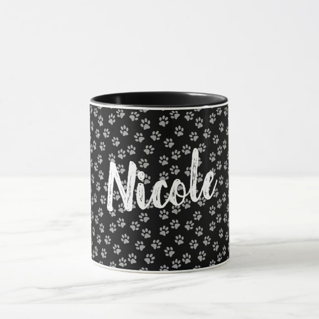 Paw Print Mug With Name (Center)