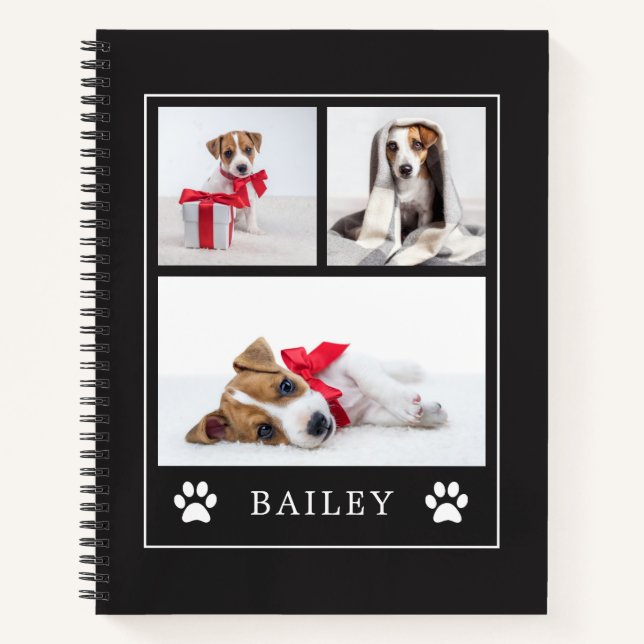 Paw Print | Multi Photo Pet Dog or Puppy Notebook (Front)