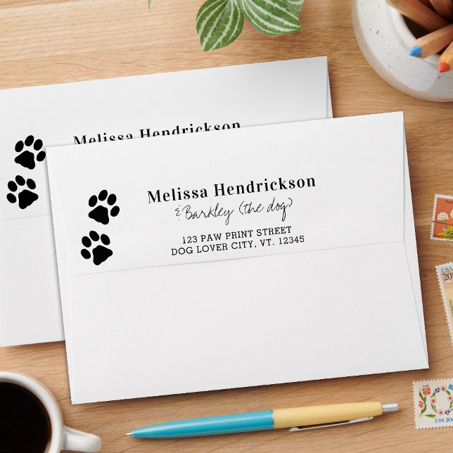 Paw Print New Address Moving Return Address Envelope (Creator Uploaded)