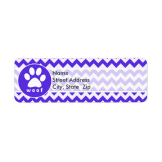 Paw Print on Blue Violet Chevron
