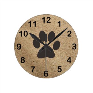 Paw Print on Sand Art Clock