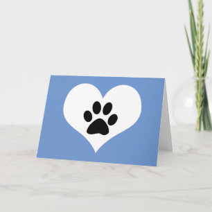 paw print on your heart pet loss memorial card