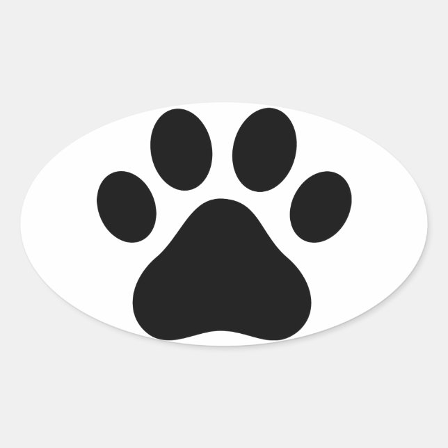 Paw print oval sticker (Front)