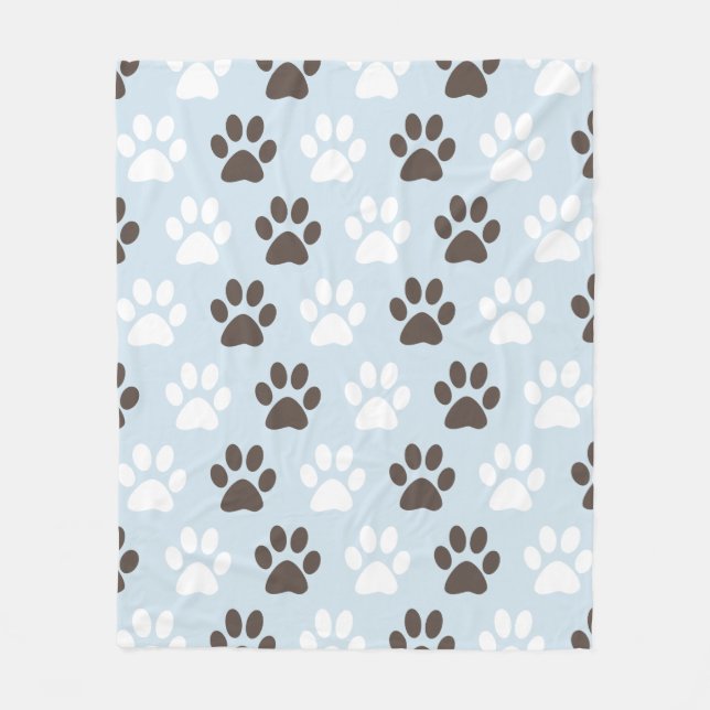 Paw Print Pattern Fleece Blanket (Front)