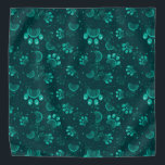 Paw print pattern in green colour bandana<br><div class="desc">Paw print pattern in green colour</div>