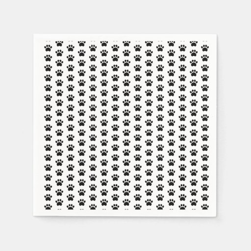 Image of Paw Print Pattern Napkins Disposable Napkin