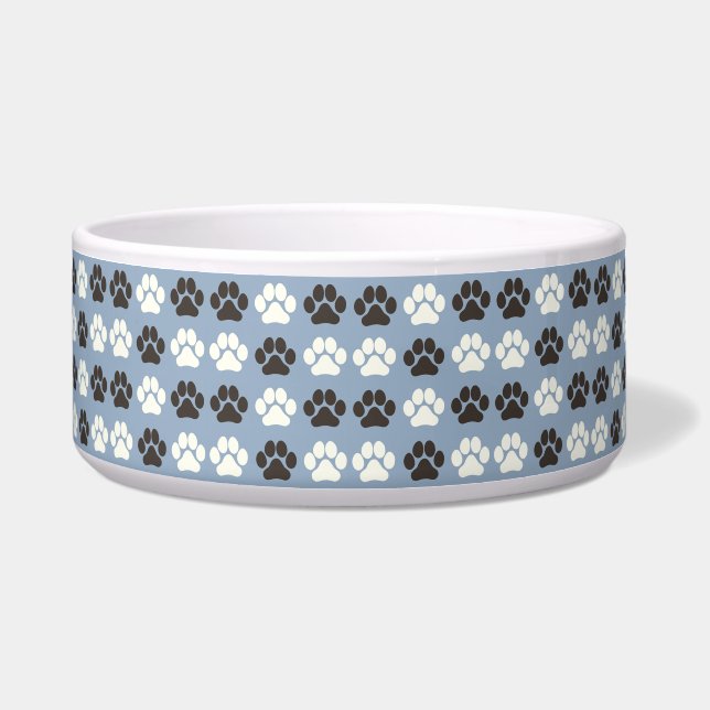 Paw Print Pattern Silver Blue (Front)