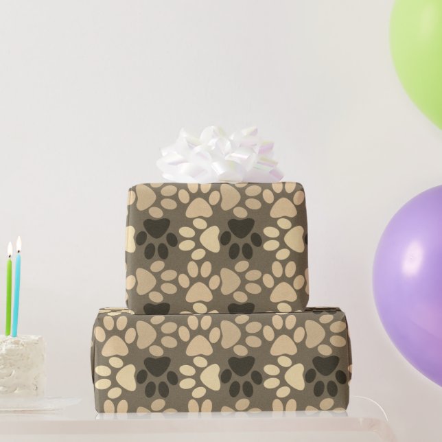 Paw Print Pattern Wrapping Paper (Party Gifts)
