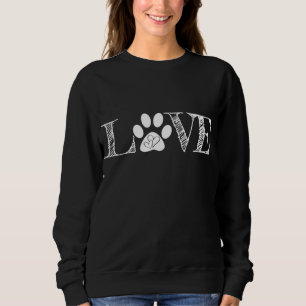Paw Print Pawprint Heart Animal Lover Love Pet Dog Sweatshirt
