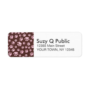 Paw Print Personal Address Labels