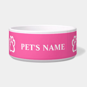 Paw Print Personalised Pet Bowl