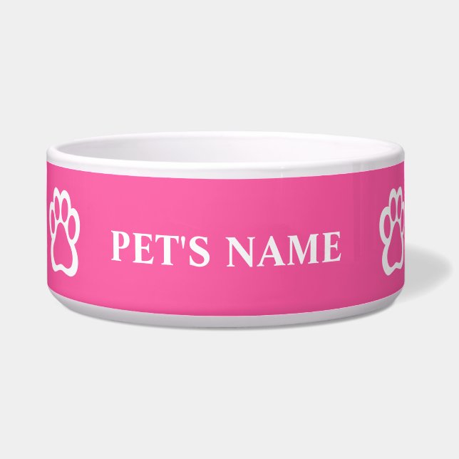 Paw Print Personalised Pet Bowl (Front)
