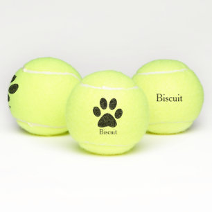 Paw Print Personalised Pet's Name Tennis Balls