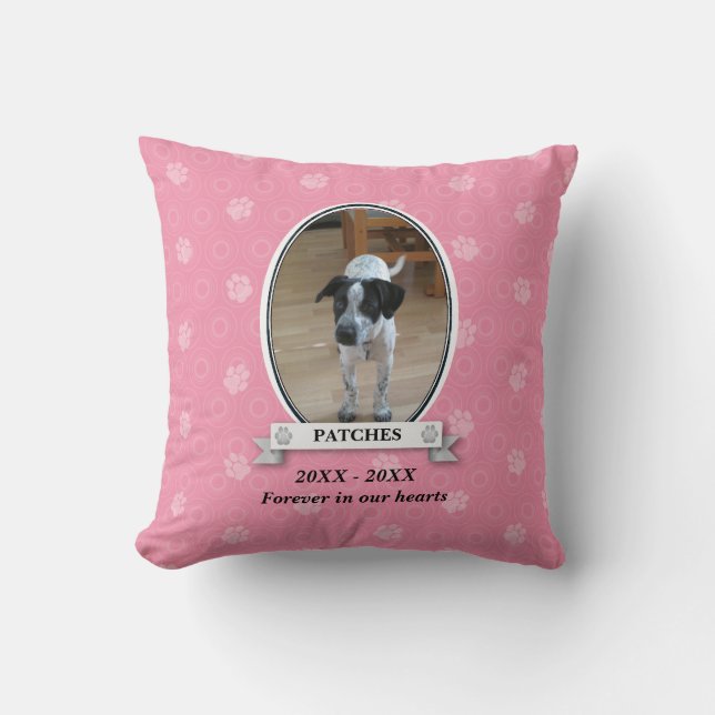 Paw Print Pet Memorial American MoJo Pillow (Front)