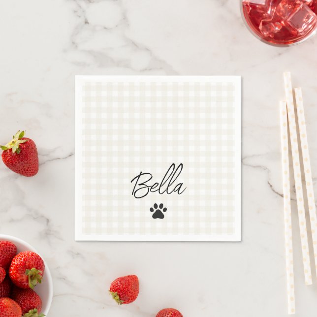 Paw Print Pet NAME Animal Lover Chic Fun Napkin (Insitu)