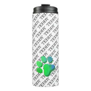 Paw Print Pet NAME Pattern Colourful Modern Fun Thermal Tumbler