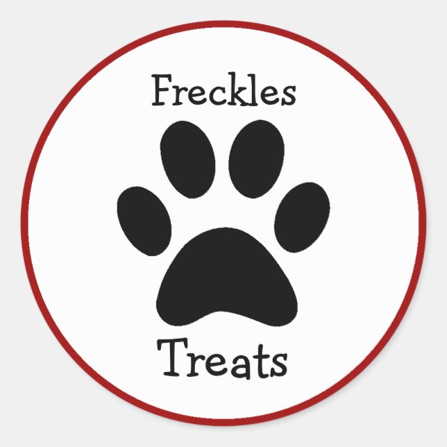 Paw Print Pet Treats Labels (Front)