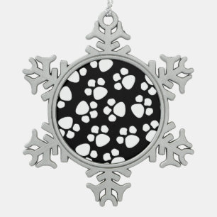 paw print pewter ornament