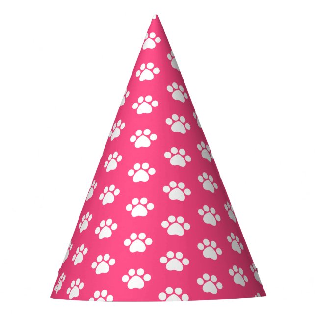 Paw Print - Pink Party Hat (Front)