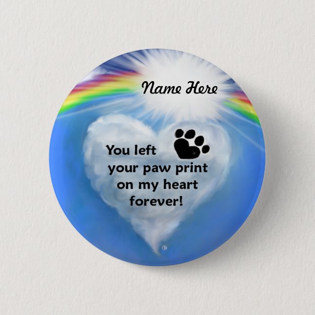 Paw Print Poem 6 Cm Round Badge (Front)