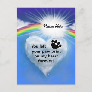Paw Print Poem Postcard
