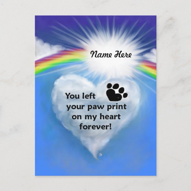 Paw Print Poem Postcard (Front)
