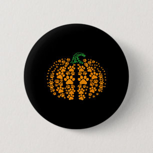 Paw Print Pumpkin Puppy Owner Pet Dog Halloween 6 Cm Round Badge