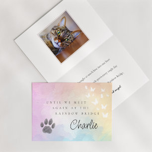 Paw Print Rainbow Bridge Pet Loss Memorial Card