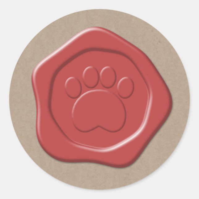 paw print red wax seal on brown paper (Front)