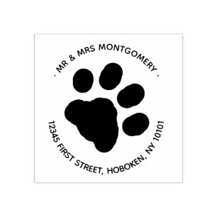 paw print return address stamp