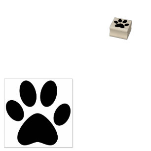 Paw Print Right Pet Cat Dog Simple Small Rubber Stamp