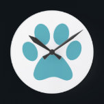 Paw Print                    Round Clock<br><div class="desc">Fun Paw Print design for animal lovers!</div>