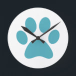 Paw Print                    Round Clock<br><div class="desc">Fun Paw Print design for animal lovers!</div>