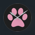 Paw Print          Round Clock<br><div class="desc">Fun Paw Print design for animal lovers!</div>