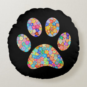 Paw Print  Round Cushion