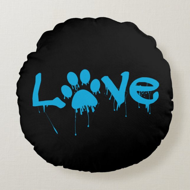 Paw Print        Round Cushion (Front)