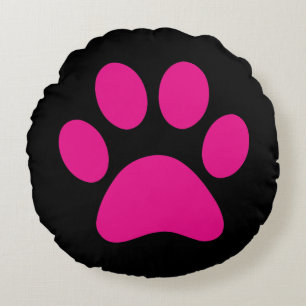 Paw Print Round Cushion