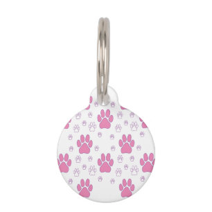 Paw print Round Small Pet Tag