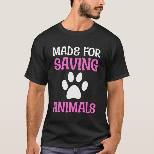 Paw Print Saving Animals Veterinary Nurse T-Shirt (Front)