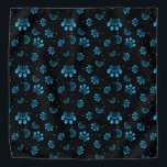 Paw print seamless pattern in blue and black bandana<br><div class="desc">Paw print seamless pattern in blue and black colour</div>