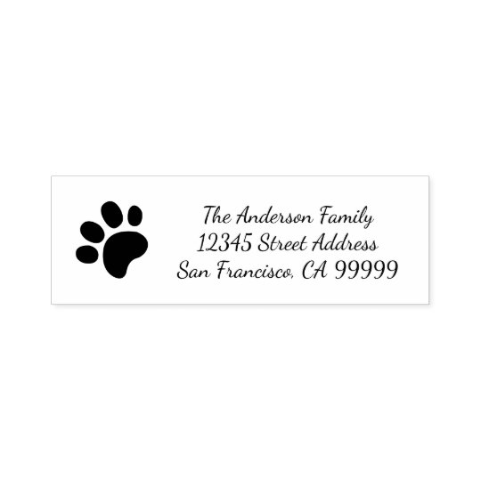 Paw Print - Self Inking Address Stamp