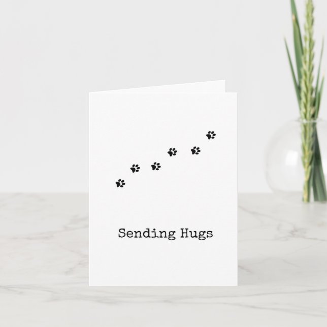 Paw Print, Sending Hugs, Pet Sympathy Card (Front)