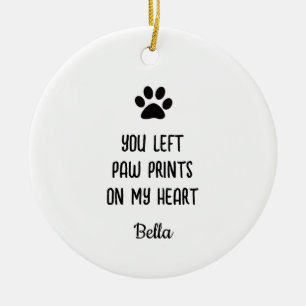 Paw Print Sign Pet Memorial Personalised Photo  Ceramic Tree Decoration