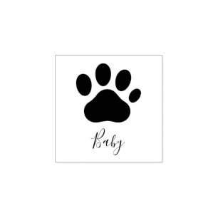 Paw Print Signature Customisable Rubber Stamp