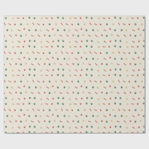 Paw Print & Snowflake Christmas Wrapping Paper for